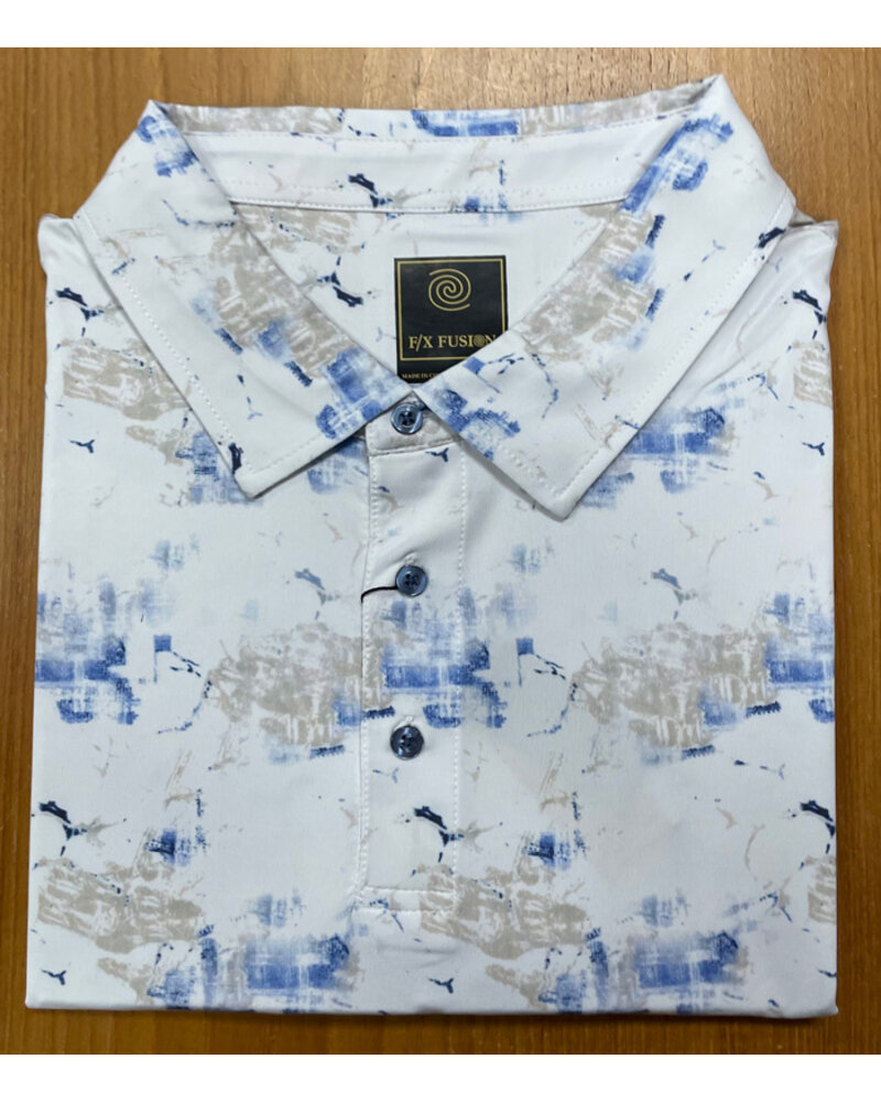 F/X Fusion F/X Fusion SS Abstract Brush Stroke Polo