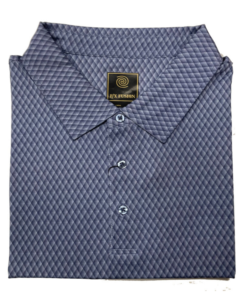 F/X Fusion F/X Fusion SS Stacked Diamond  Polo-Navy