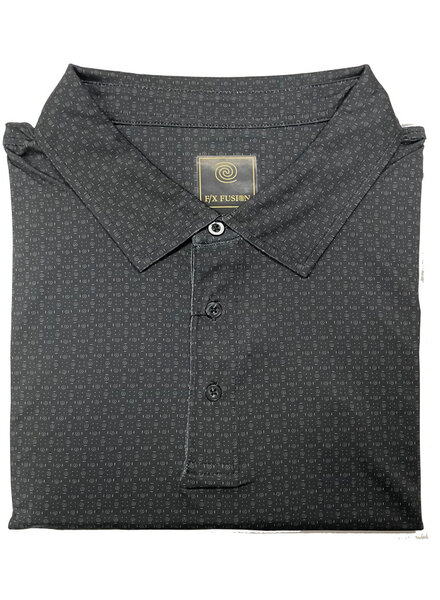 F/X Fusion F/X Fusion SS Black Mini Geo Print Polo