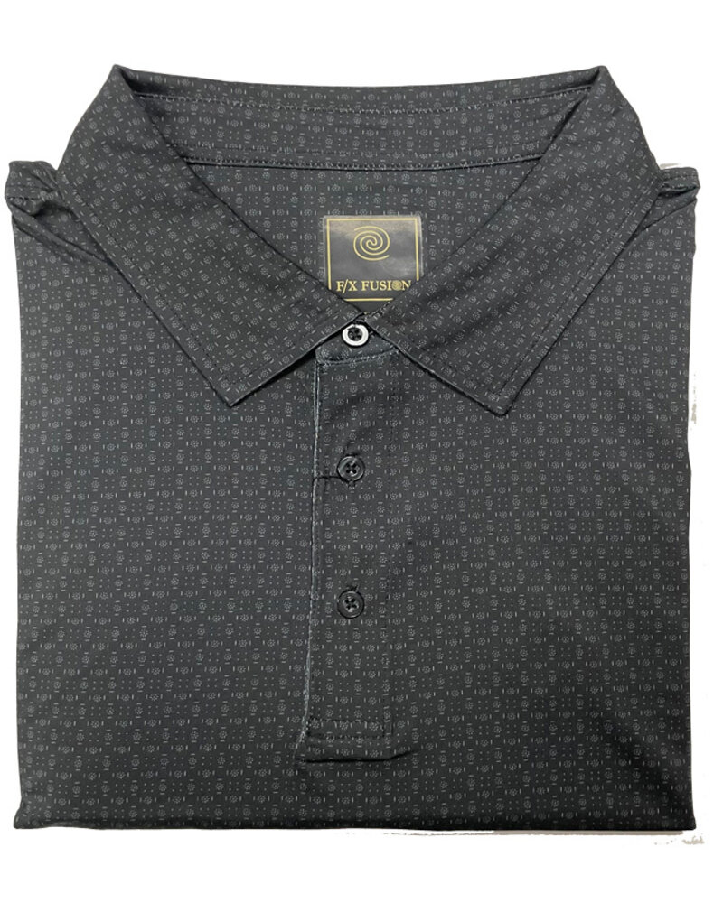 F/X Fusion F/X Fusion SS Black Mini Geo Print Polo
