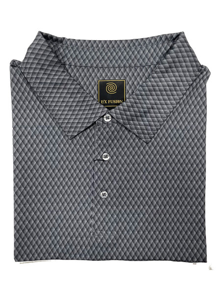 F/X Fusion F/X Fusion SS Stacked Diamond  Polo-Grey
