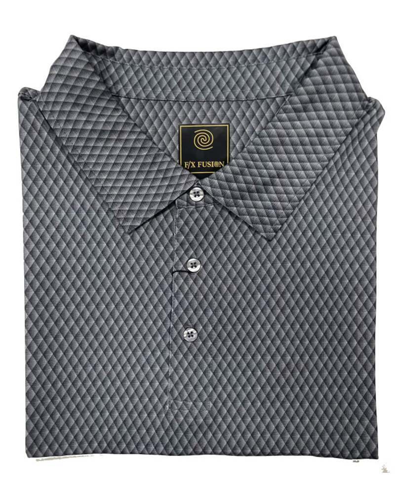 F/X Fusion F/X Fusion SS Stacked Diamond  Polo-Grey