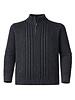 F/X Fusion F/X Fusion Plaited Zip Cable Sweater-Charcoal