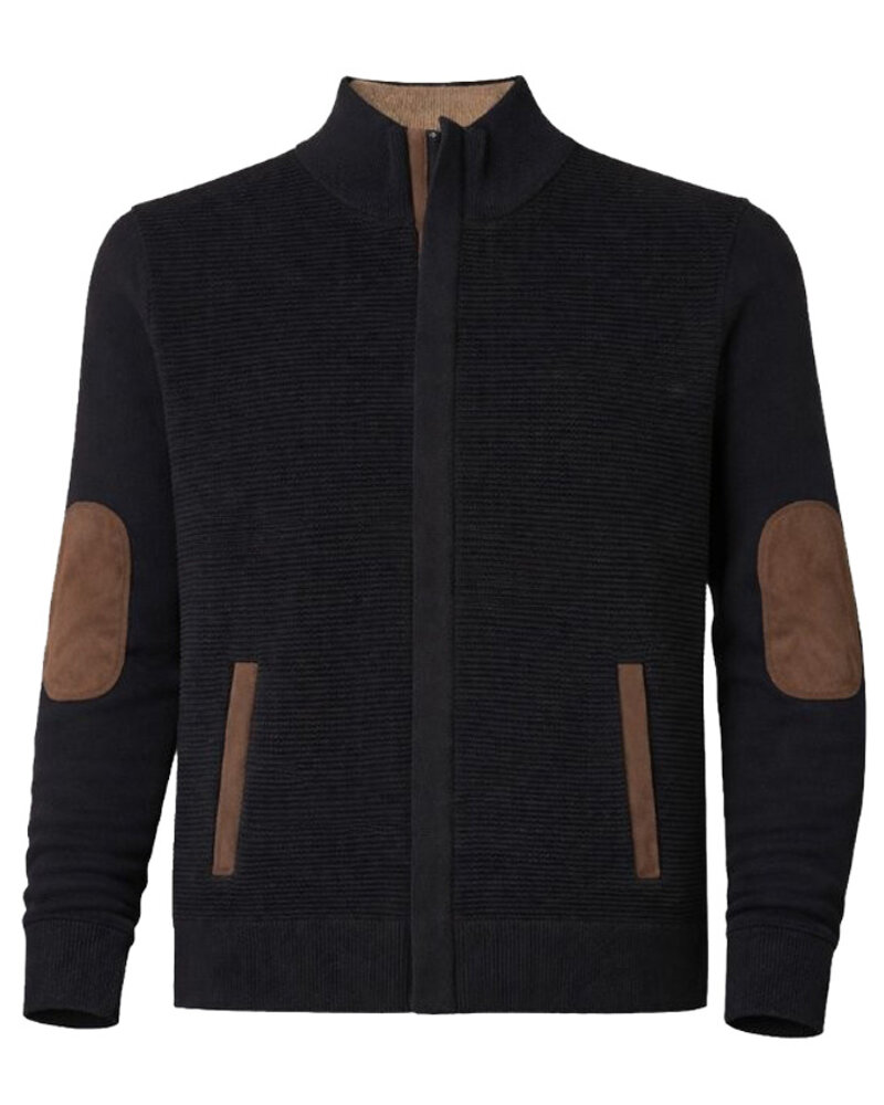 F/X Fusion F/X Fusion Ottoman Full Zip Sweater-Black