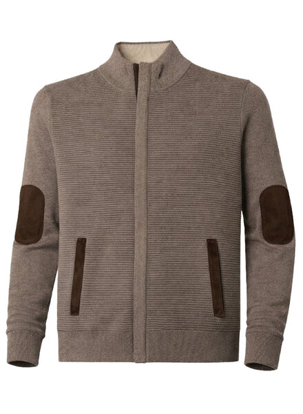 F/X Fusion F/X Fusion Ottoman Full Zip Sweater-Taupe
