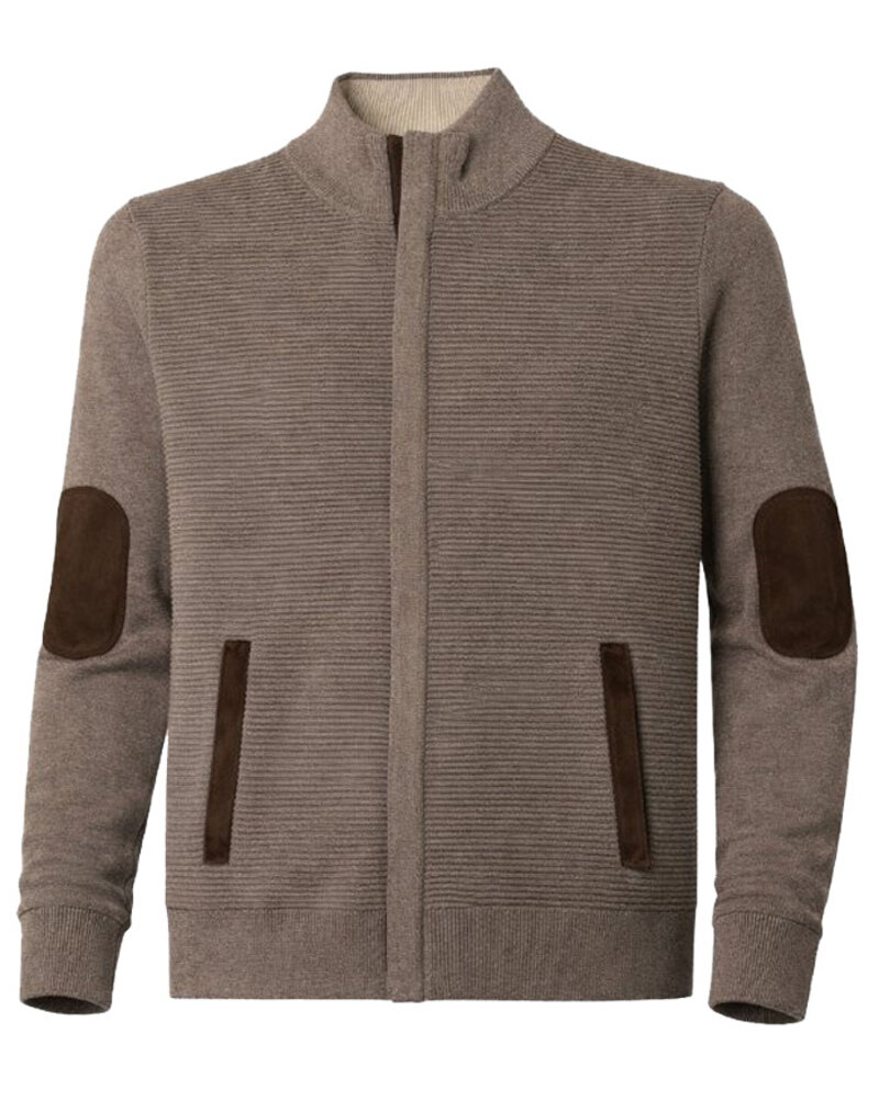 F/X Fusion F/X Fusion Ottoman Full Zip Sweater-Taupe