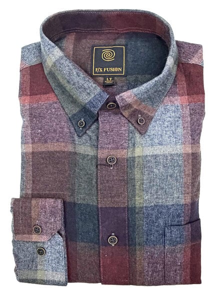 F/X Fusion F/X Fusion LS Flannel Plaid-Burgundy