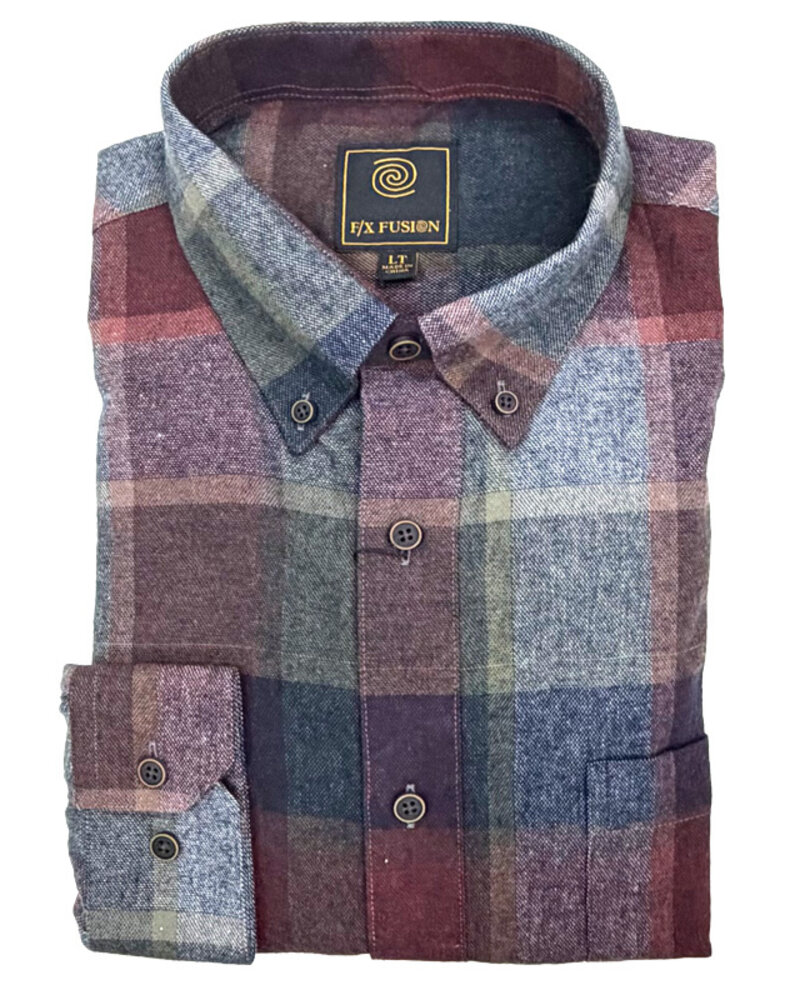 F/X Fusion F/X Fusion LS Flannel Plaid-Burgundy