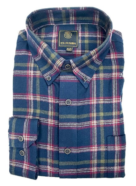 F/X Fusion F/X Fusion LS Flannel Plaid-Navy