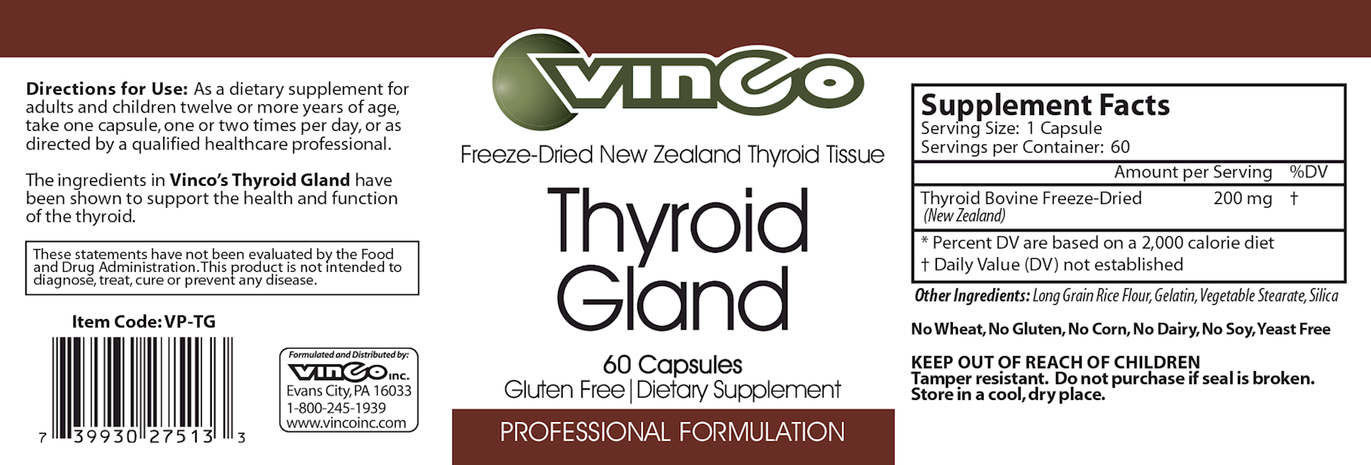 Thyroid Gland 60 caps