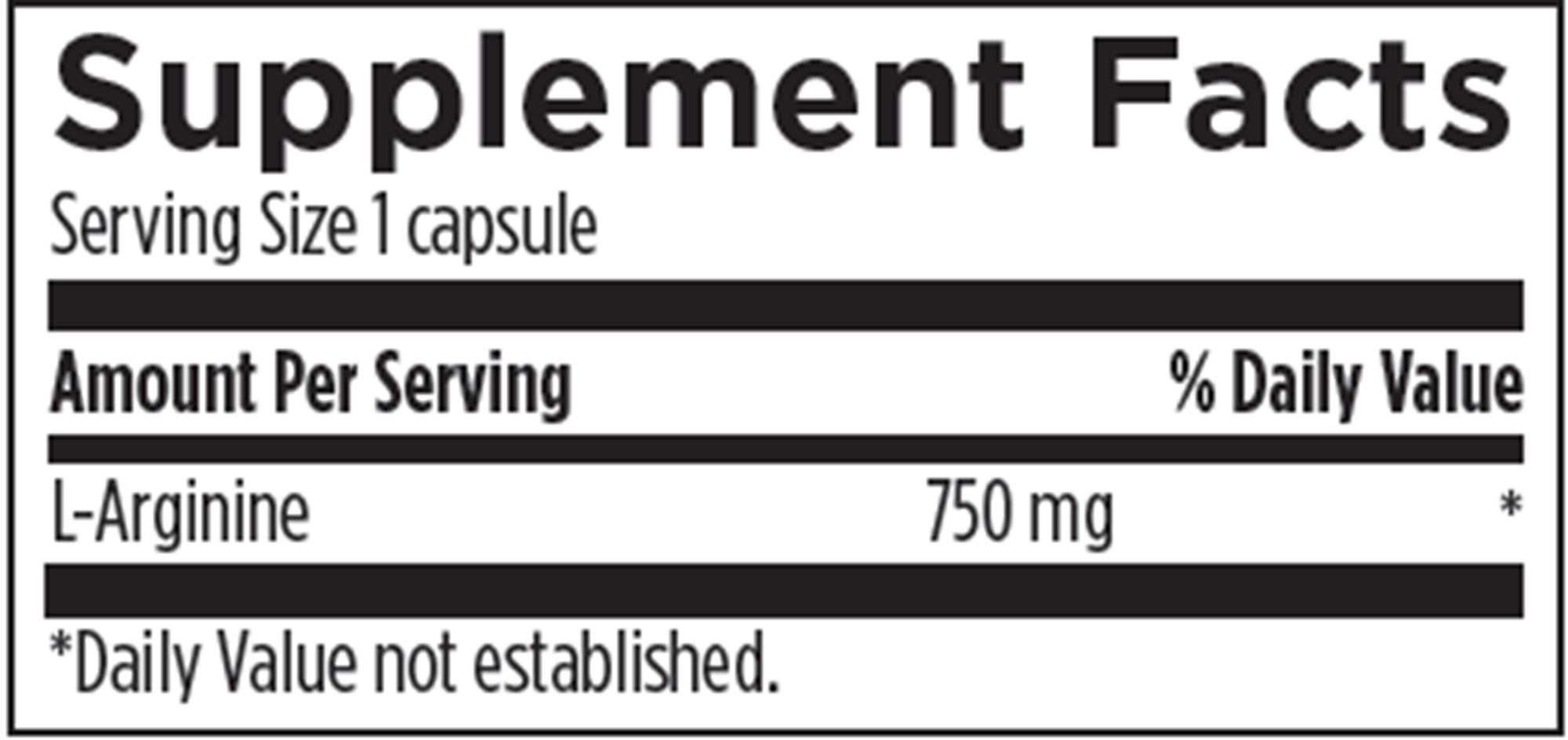 L-Arginine 750 mg  120 vegcaps