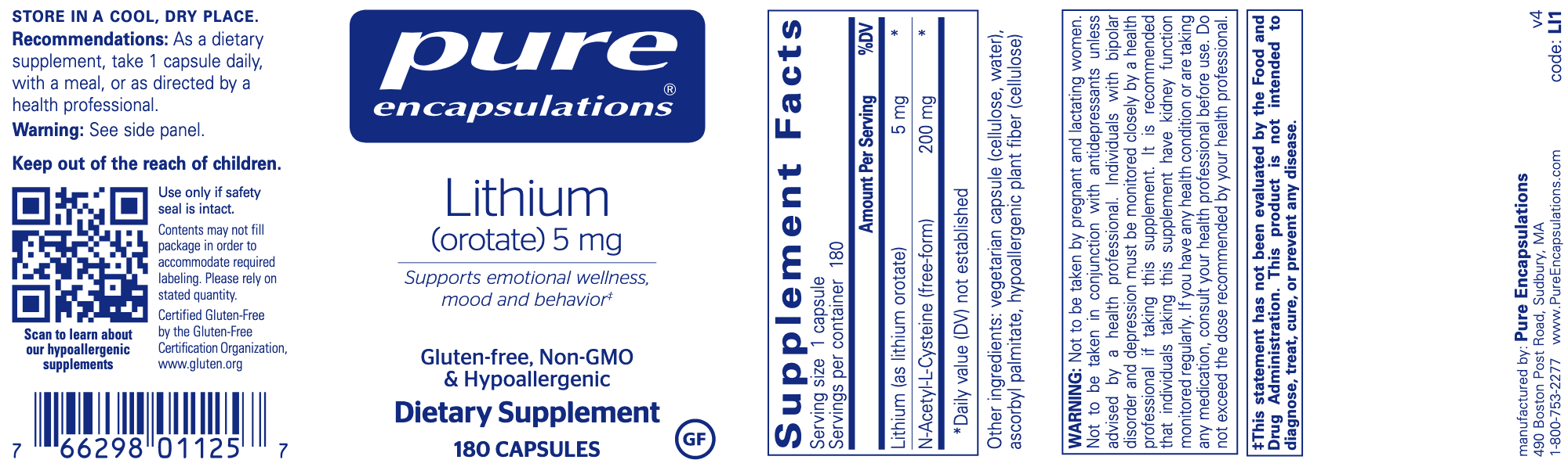 thumbnail image 2 of Vitamatic Lithium Orotate – 5 Mg, 240 Veggie Capsules – Mood Support Supplement 2 of 5