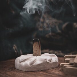 White Sunburst Incense Burner