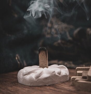 White Sunburst Incense Burner