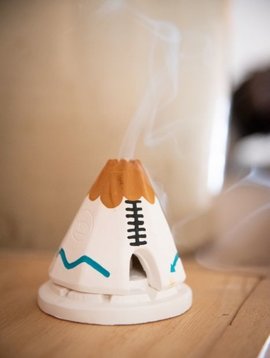 White Teepee Incense Burner