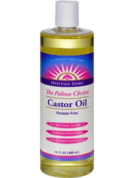 Organic Castor Oil - Cold Pressed, Hexane Free (Glass)- 16 oz.