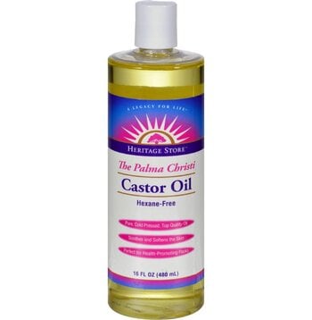 Organic Castor Oil - Cold Pressed, Hexane Free (Glass)- 16 oz.