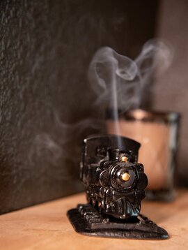 Steam Engine Incense Burner