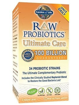 RAW Probiotics Ultimate Care 100 Billion 30 vegcaps