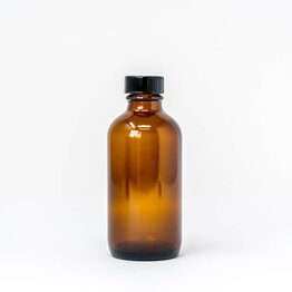 4 oz Amber Glass Bottle w/ Flat Lid