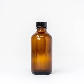 4 oz Amber Glass Bottle w/ Flat Lid