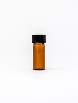 1/4 oz Amber Glass Bottles W/Flat Lid