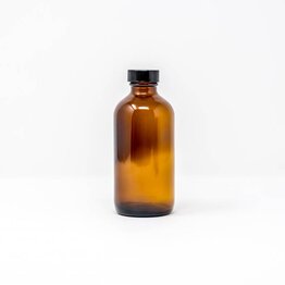 8 oz Amber Glass Bottles W/Flat Lid