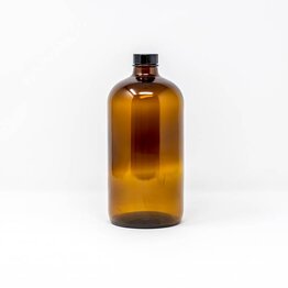 32 oz Amber Glass w/Flat Lid