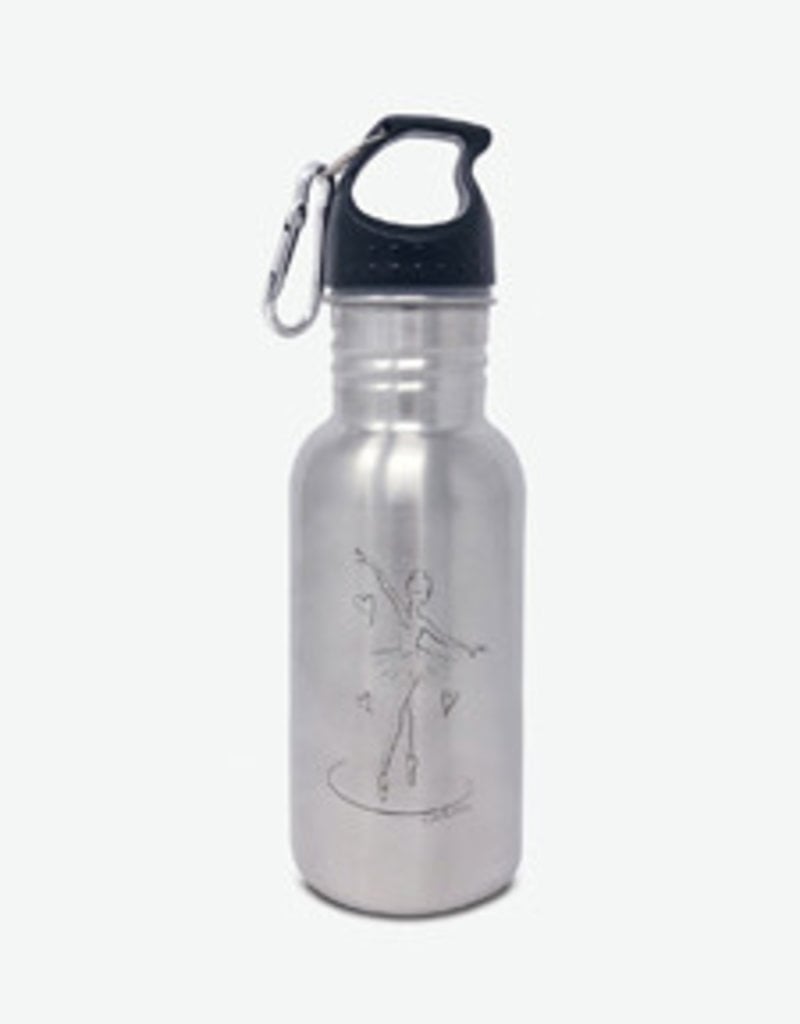 Capezio A3017 Ballerina Girl's Silver Water Bottle