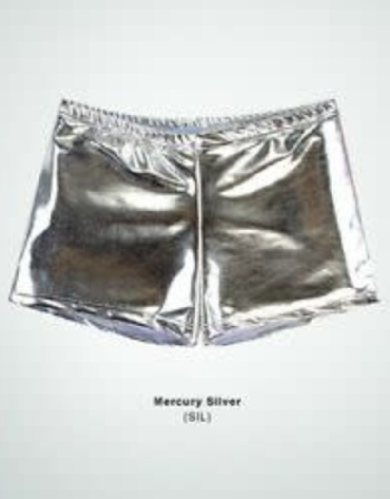 Body Wrappers Metallic Booty Short Adult 700 SIL