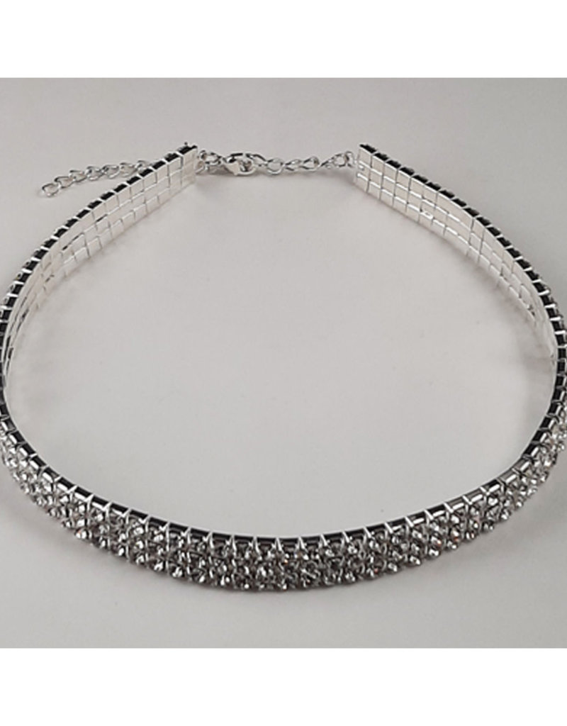 Dasha Rhinestone stretchy Choker 3 Row