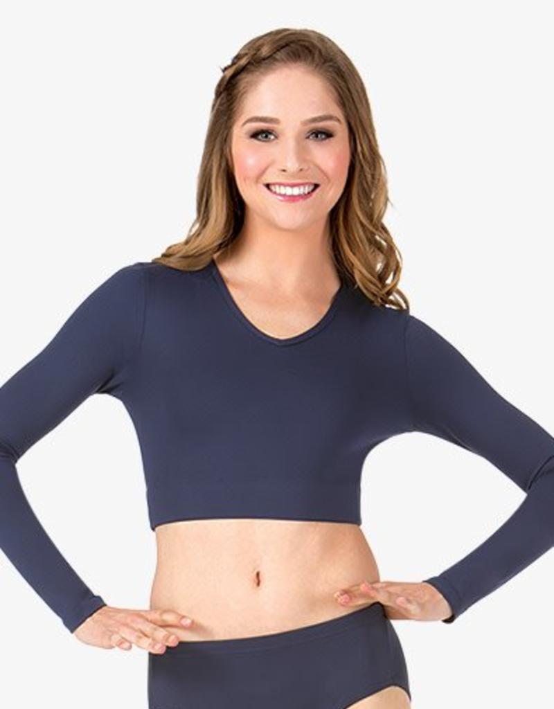 Body Wrappers Long Sleeve V-Neck Midriff BWP261
