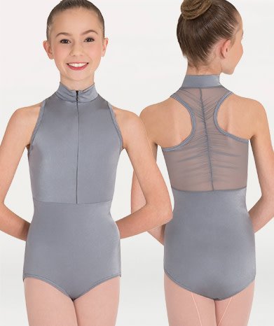 Body Wrappers P1002 Womens Power Mesh Zip Front Leotard