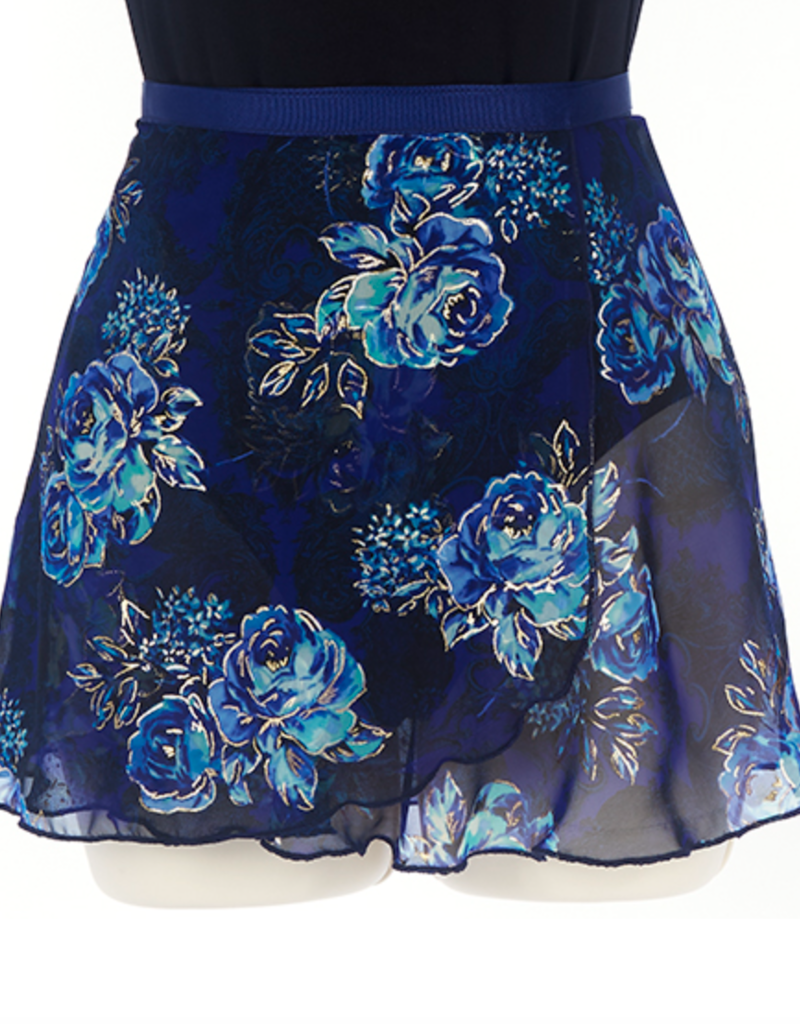 Dasha 4492BM Ladies 12" Blue Metallic Floral Print Wrap