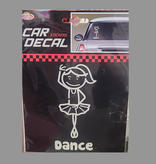 G141 Ballerina Window Sticker WHT