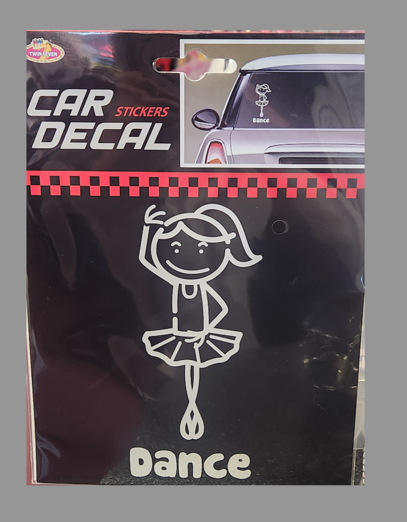 G141 Ballerina Window Sticker WHT