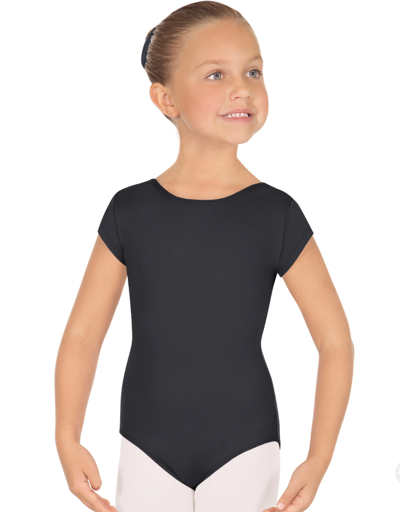 Eurotard 44475c - Girls Microfiber Short Sleeve Leotard