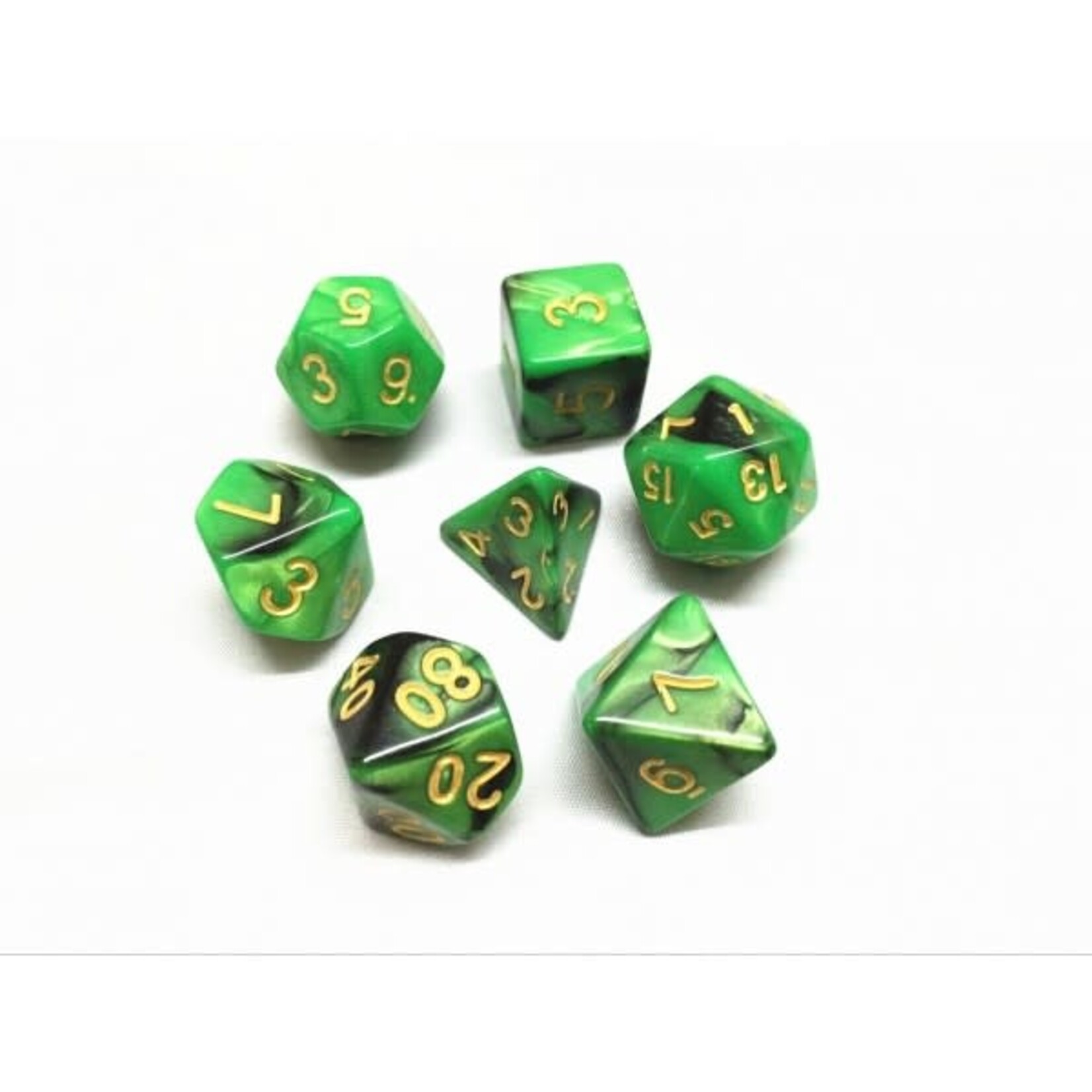 HD Dice, LLC. Blend Green-Black Poly Dice (7)