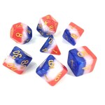 HD Dice, LLC. Layer Red, White, Blue Poly Dice (7)
