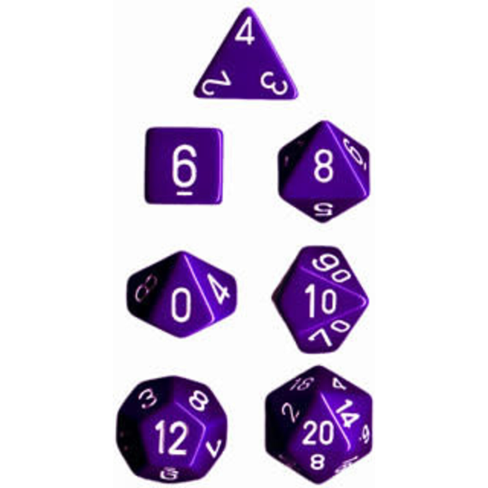 Chessex Opaque Purple/white Polyhedral 7-Dice Set