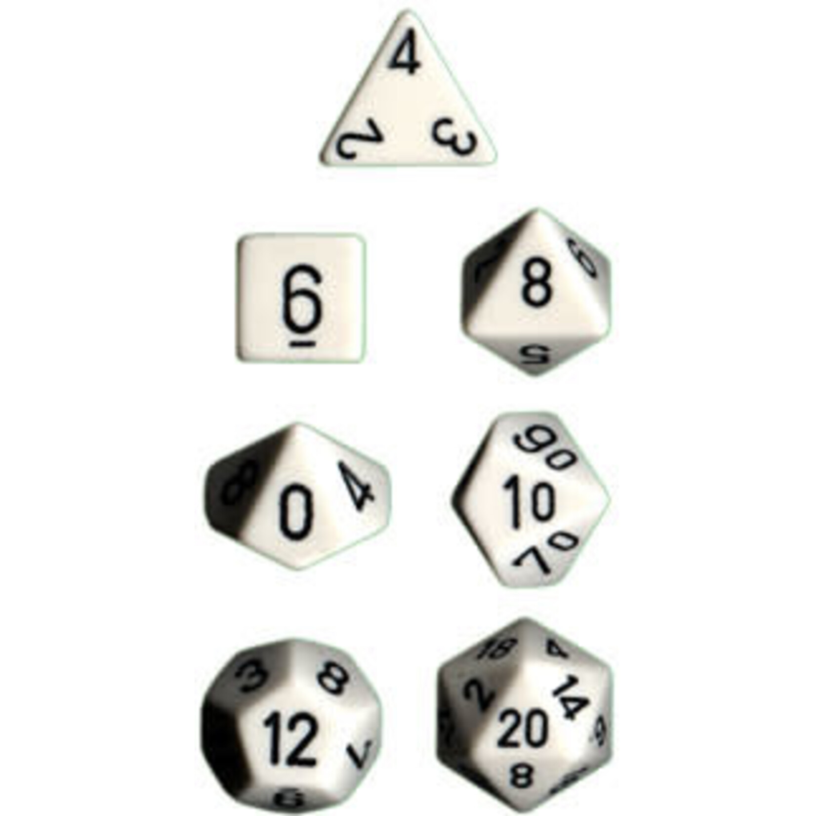 Chessex Opaque White/black Polyhedral 7-Dice Set