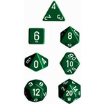 Chessex Opaque Poly Green/White (7)
