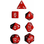 Chessex Opaque Red/white Polyhedral 7-Dice Set
