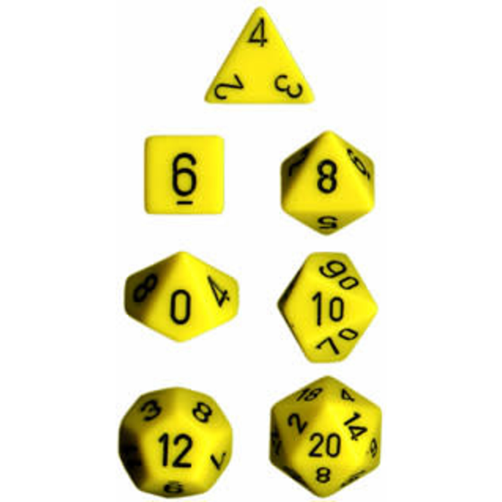 Chessex Opaque Yellow/black Polyhedral 7-Dice Set