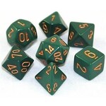 Chessex Opaque Dusty Green/copper Polyhedral 7-Dice Set