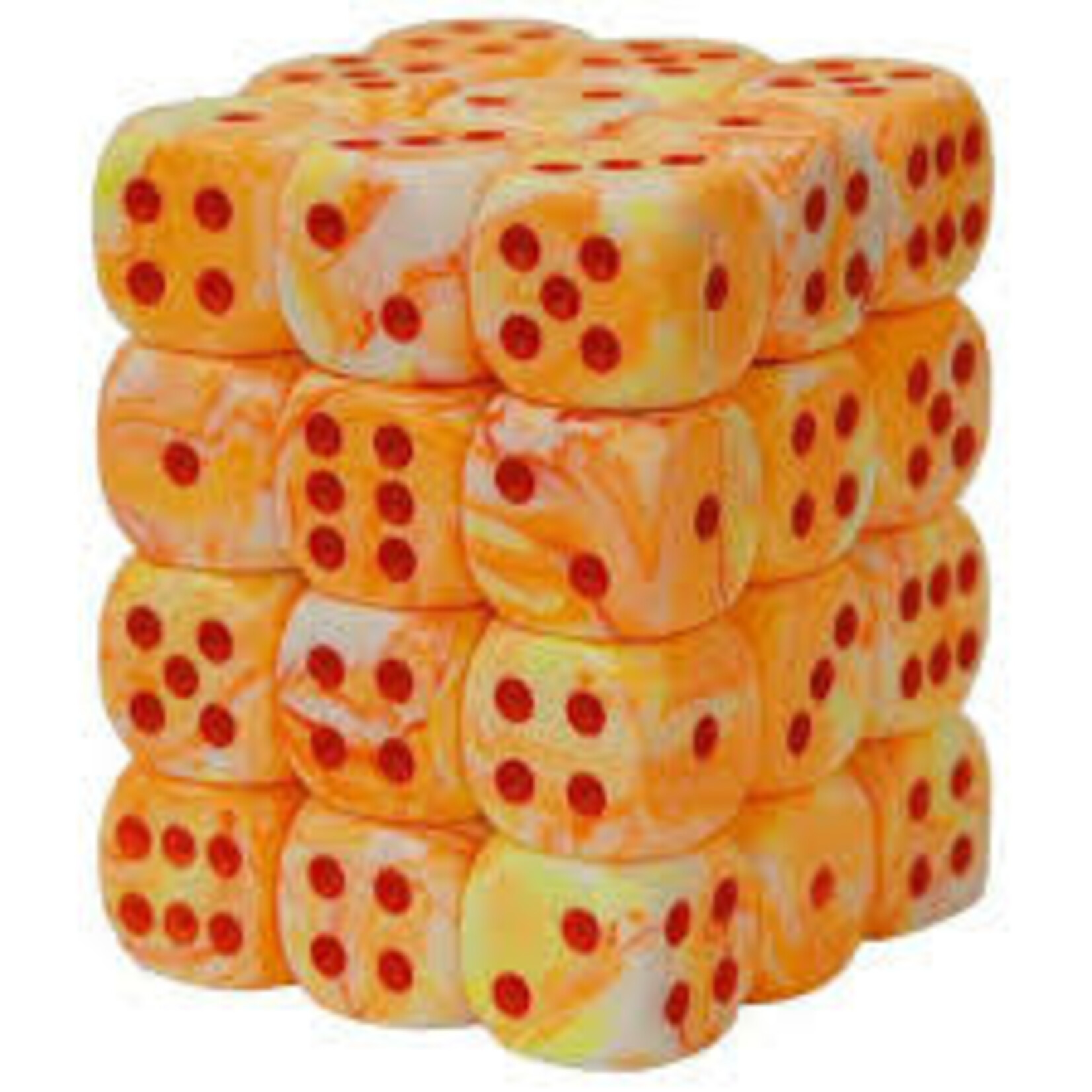 Chessex Festive Sunburst/red 12mm d6 Dice Block (36 dice)