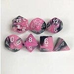 Chessex Gemini® Polyhedral Black-Pink/white 7-Die Set