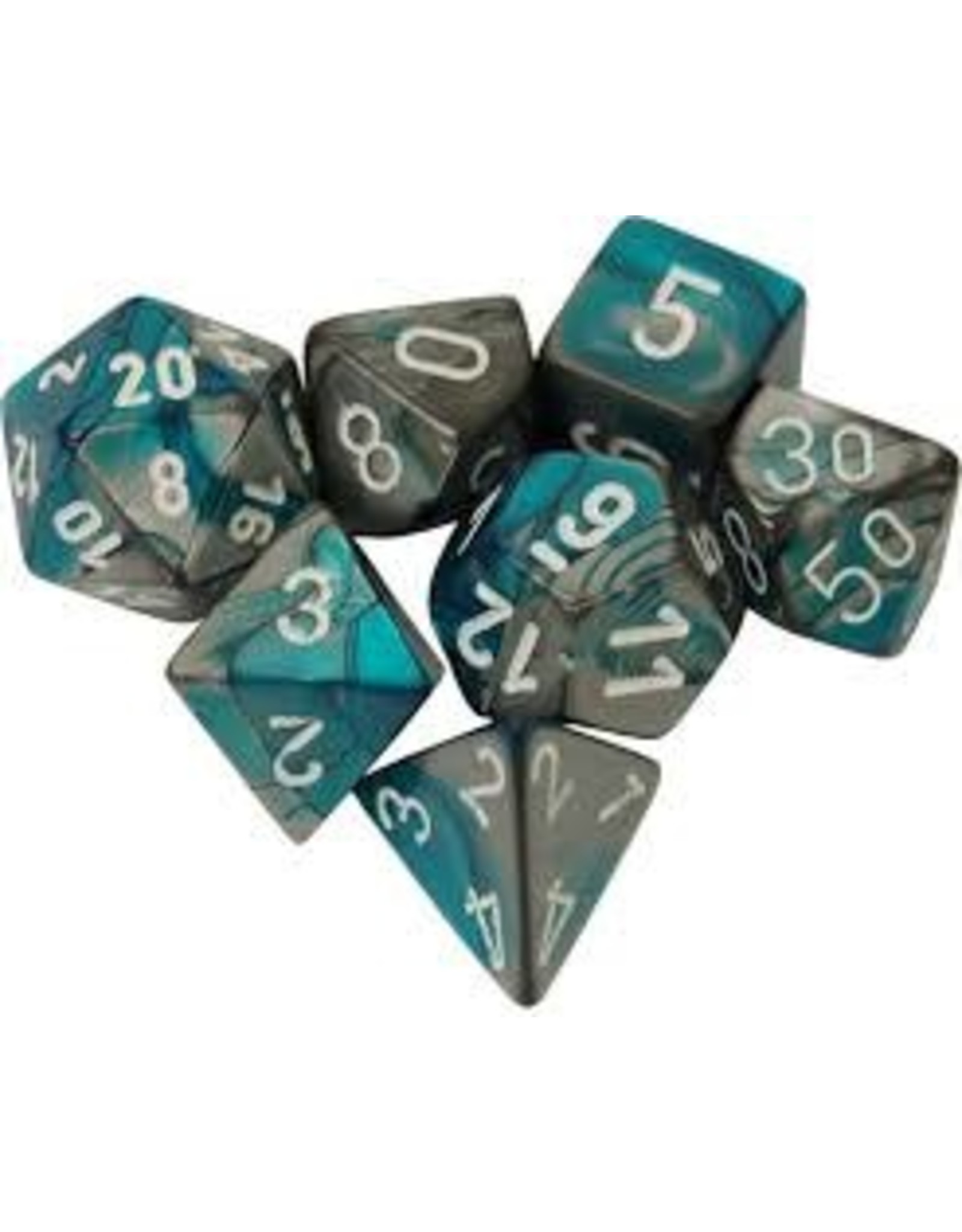 Chessex Gemini Poly Steel-Teal/White (7)