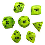Chessex Vortex Bright Green/black Polyhedral 7-Dice Set