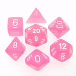 Chessex Frosted Pink/white Polyhedral 7-Dice Set